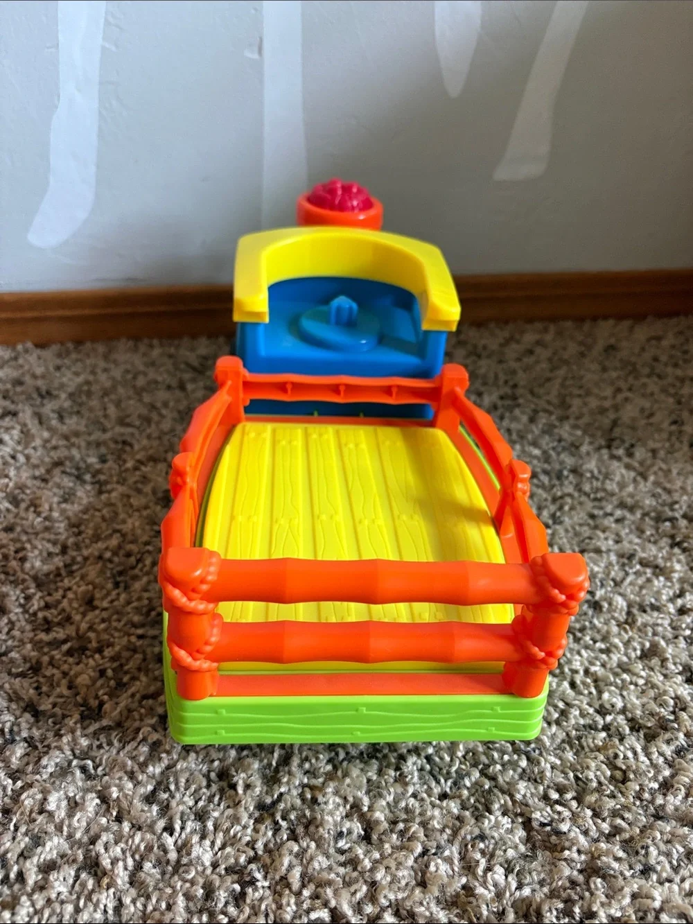 Fisher-Price Blue Truck with Yellow Cab and Green Trailer
